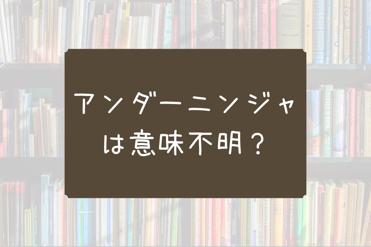 アンダーニンジャ 意味不明